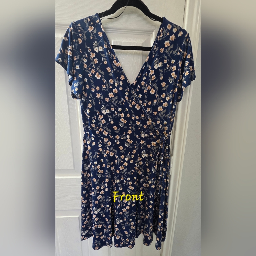 Floral Wrap Dress in Blue